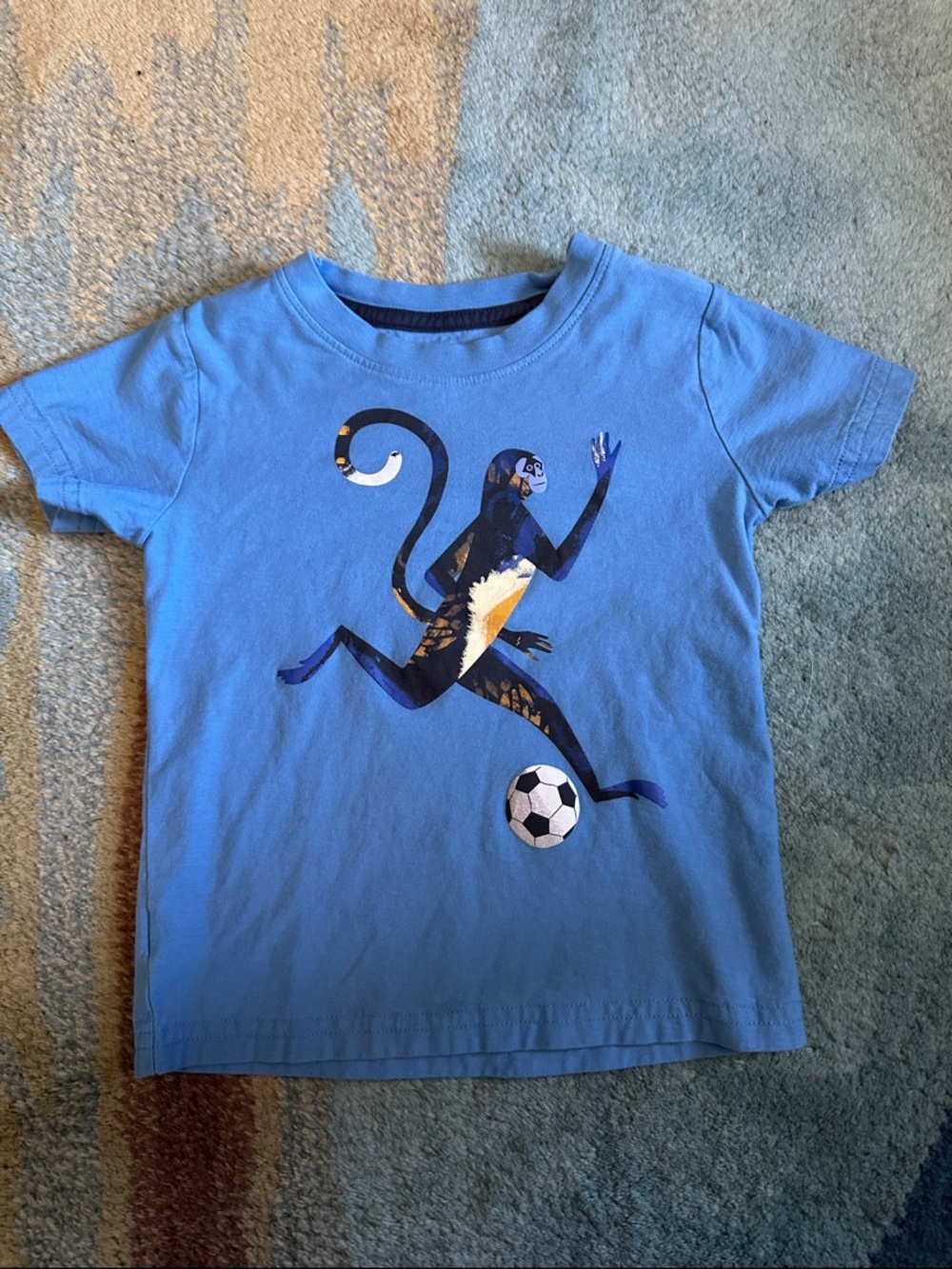 Tea Collection Blue Monkey Soccer Tee